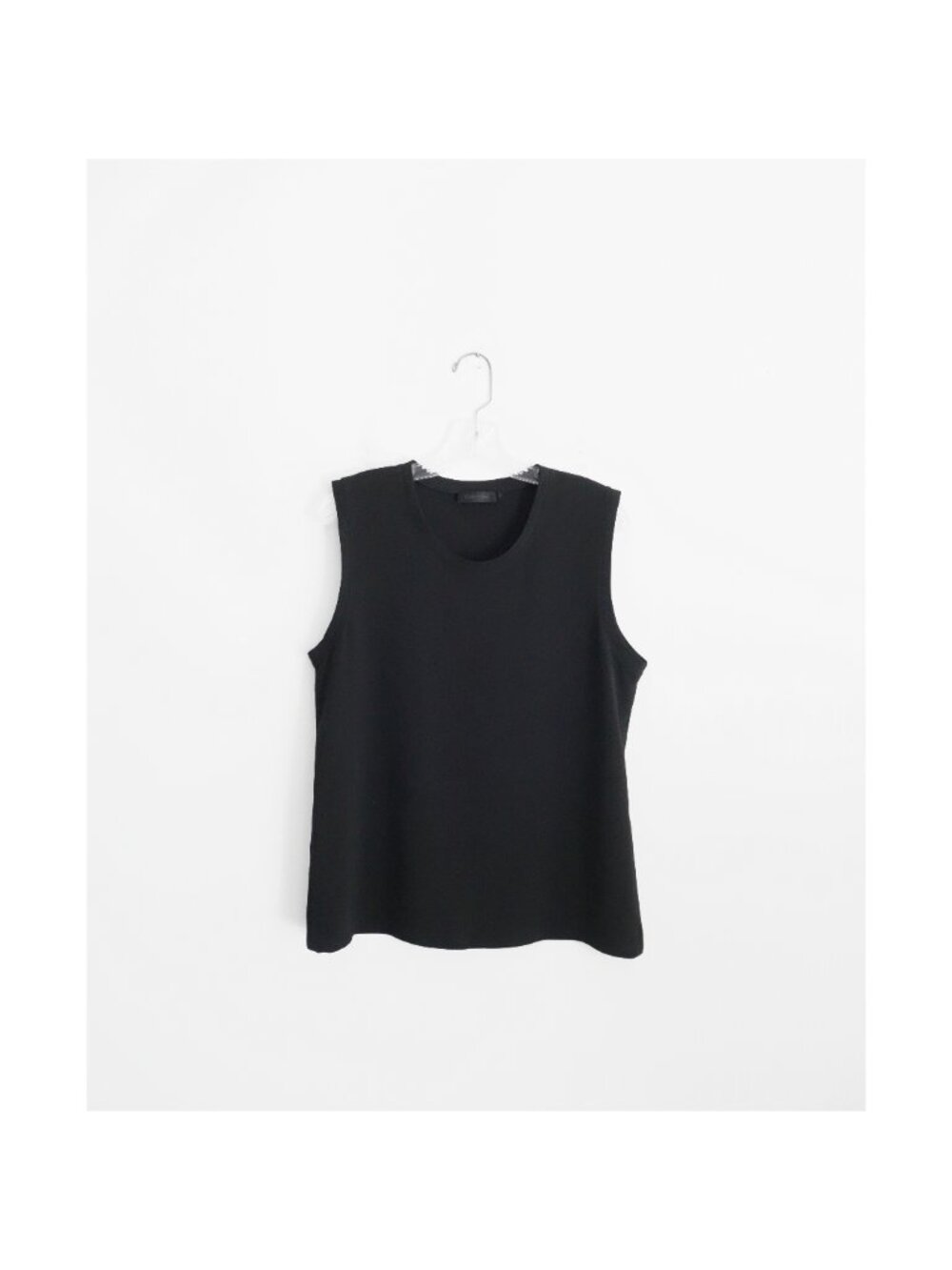 Vtg 00s Y2K Calvin Klein Collection Black Sleeveless Shell Top size IT 46 US 10